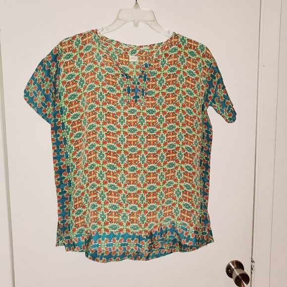 Silk Oversized Short Sleeve Abstract Print… - Picture 1 of 4